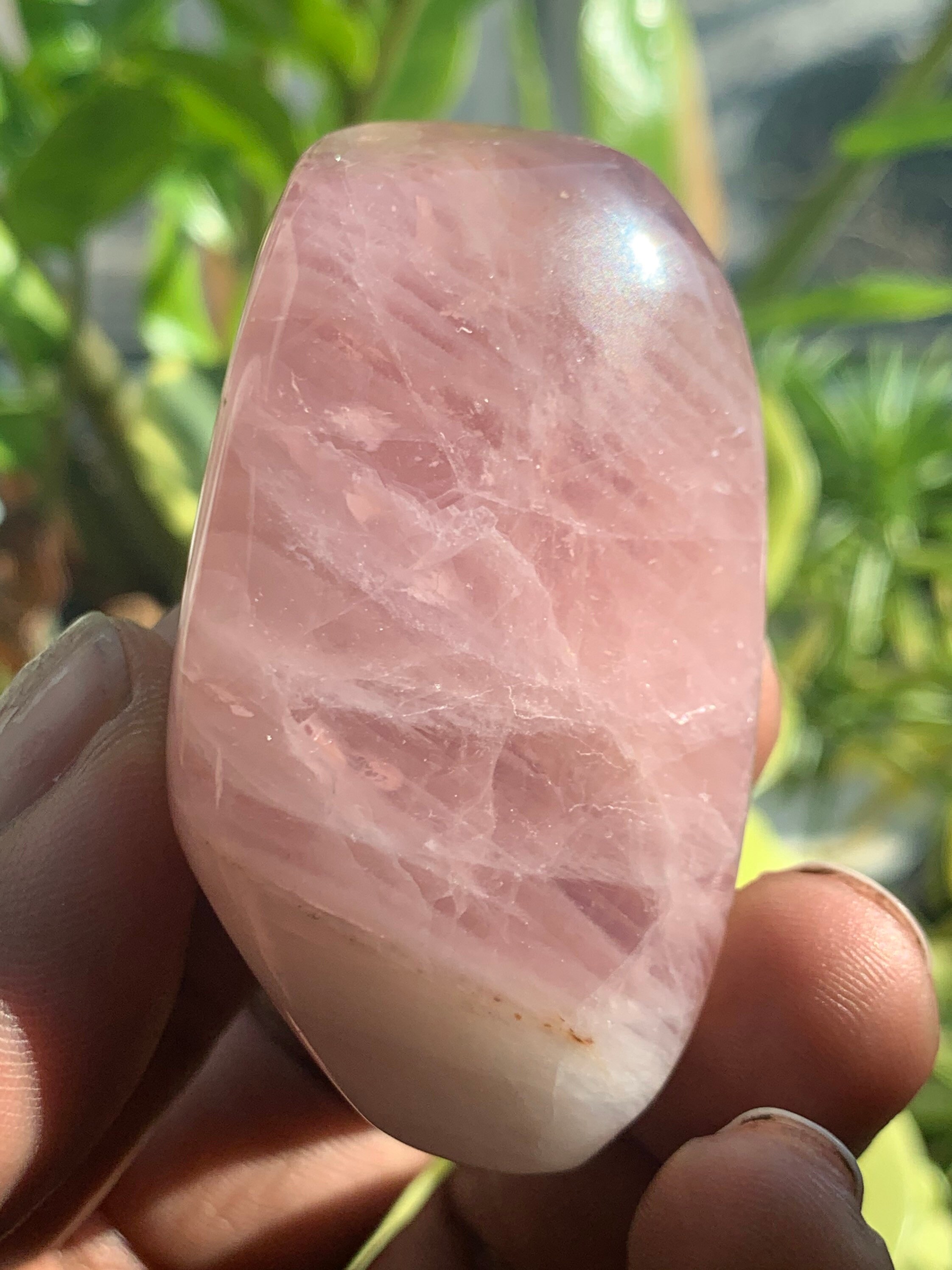 Purple Violet Rose Quartz Crystal Palm Stone Healing Etsy