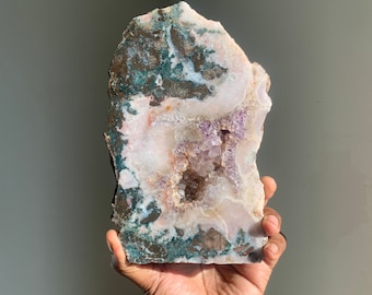 Pink Amethyst Crystal Cutbase Specimen | Natural Rock and Stone Specimen