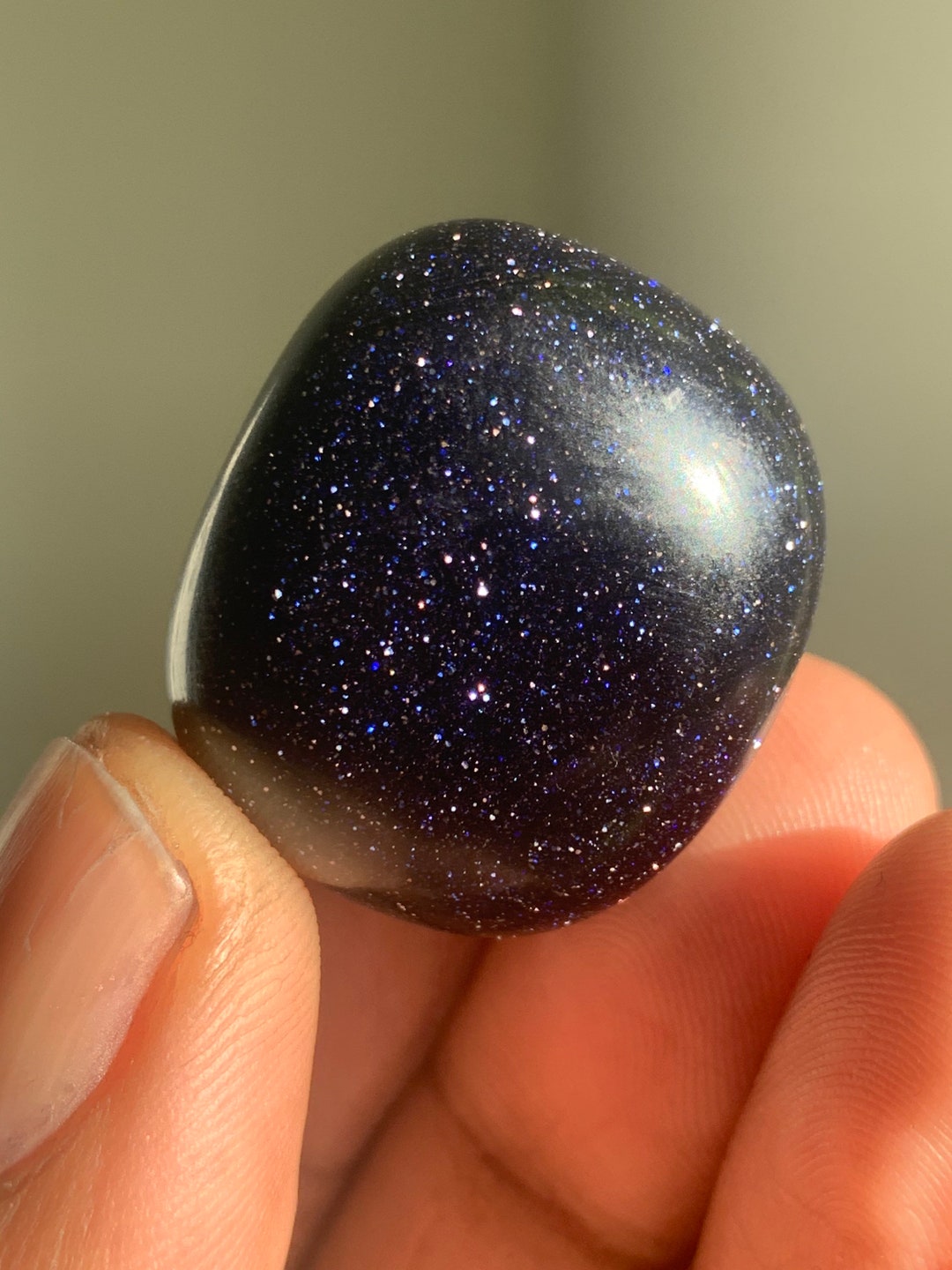 Semi Precious Stones Sparkly Dark Blue Stone Blue Goldstone