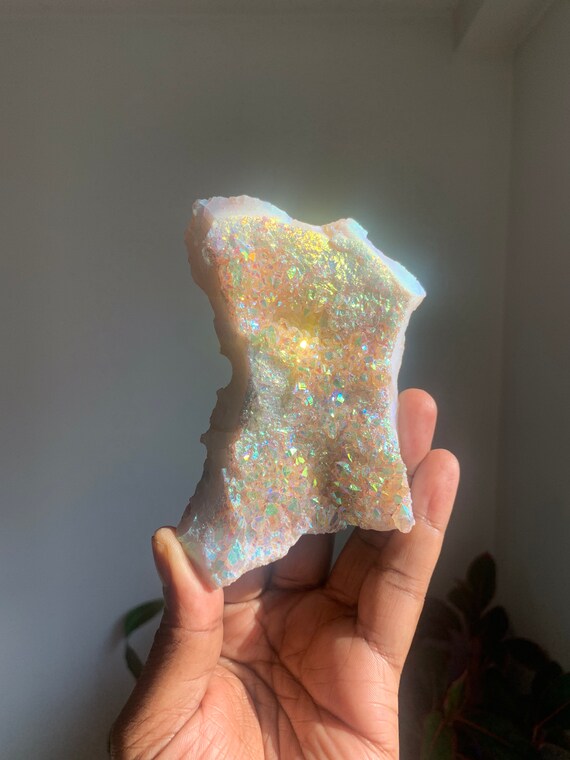 Cluster Di Geodi Di Quarzo Aura Di Titanio - Cluster Di Geodi Di Quarzo Aura Arcobaleno - Pietra Preziosa Aura - Cristalli Sfusi All'ingrosso - Italia - Foto 8