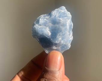Blue Calcite Quartz Crystal Rough Stone Pieces | Healing Crystals | Calcite Stones | Rocks and Minerals | Mineral Specimen