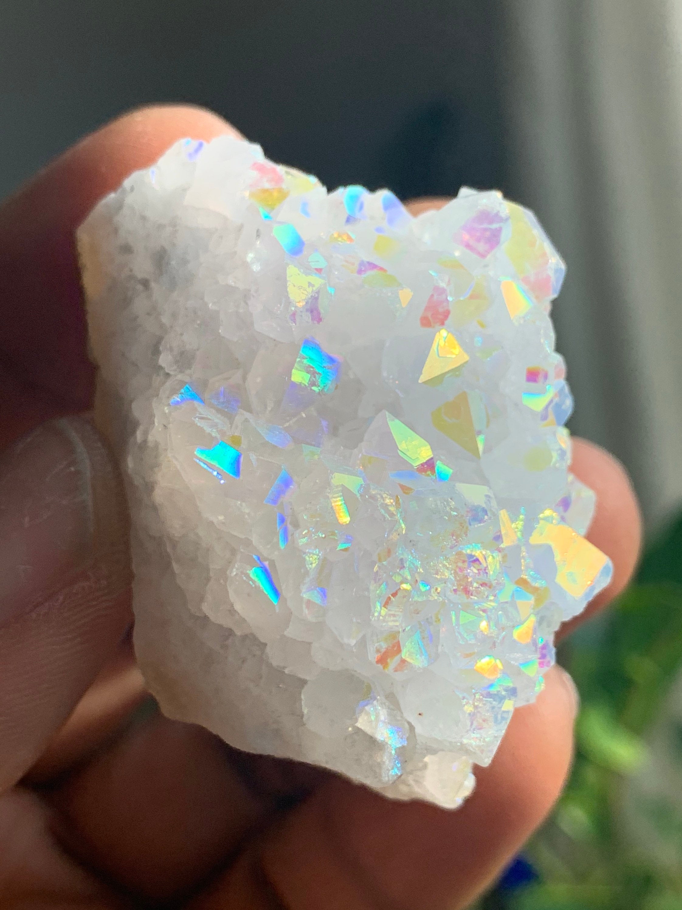 Angel Aura Rainbow Quartz Crystal Clusters |Healing Crystals Energy S…