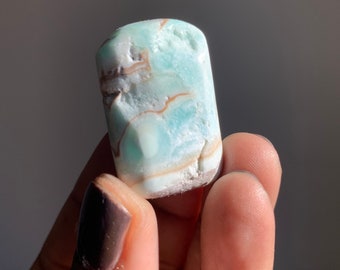 Caribische blauwe calcietkristal Tumble Stone | Genezing Meditatie Chakra Kristallen Stenen | Rotsen en mineralen | Mineraal exemplaar