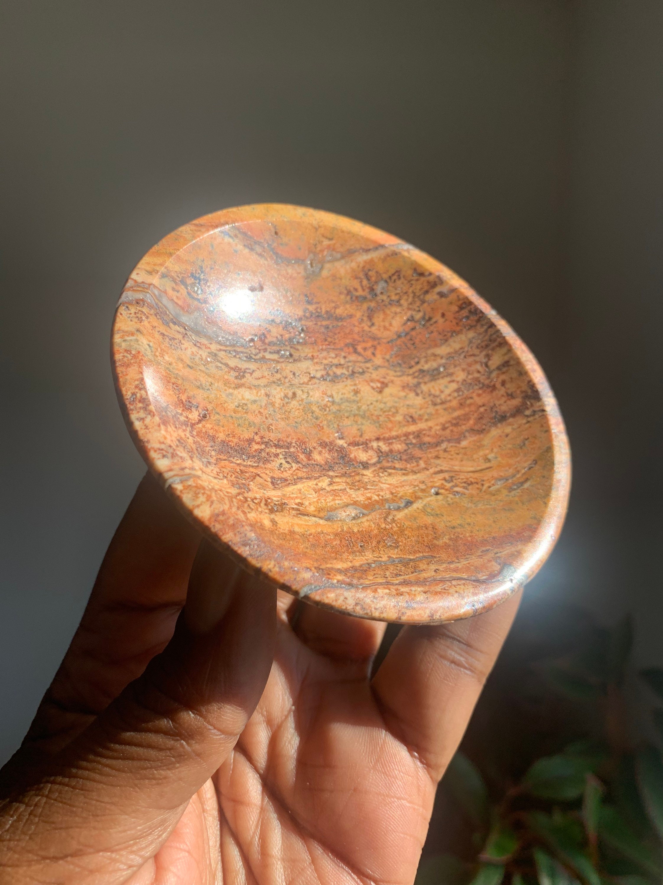 Marble Crystal Plate Dish | Healing Crystals Energy Stone | Chakra Stones | Mexican Rocks and Minerals