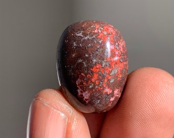 Spotted Red Jasper Crystal Tumble Stone L Red Hematite