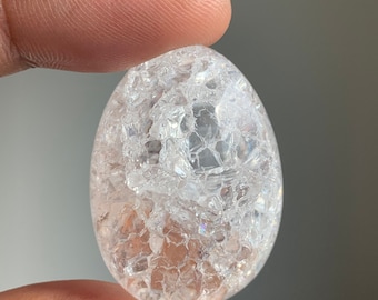 Crackle Quartz Tumble Stone | Rainbow Fire and Ice Quartz