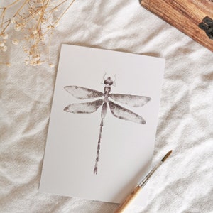 Postkarte A6 Aquarell Libelle