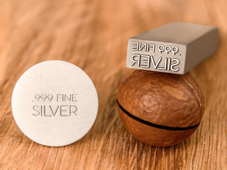 Custom metal marking dies for bullion stamps for marking Gold, Silver, Copper bars Ingot bar stamp 999 Purity metal stamps Makers mark stamp image 1