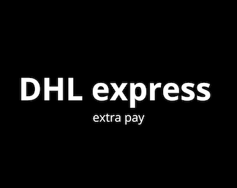 May include: White text on a black background reads "DHL express" above "extra pay". The image is a simple graphic, likely for advertising or informational purposes, with a focus on the DHL brand.