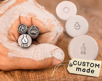 Clay stamps for pottery Custom pottery stamps for clay decorating Ceramic clay stamps Personalised clay signature Makers mark stamp pottery