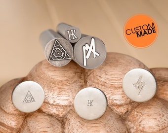 Custom steel hand stamps for marking metal Custom blacksmith touchmark stamp Metal punch stamp Steel punch dies Custom die tiny metal stamp