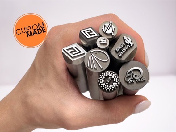 Custom Metal Stamp Steel Hand Stamp Custom Metal Die Jewelry Punch Stamp Custom Die Tiny Metal Stamp Metal Punch Die Blacksmith Touchmark Etsy