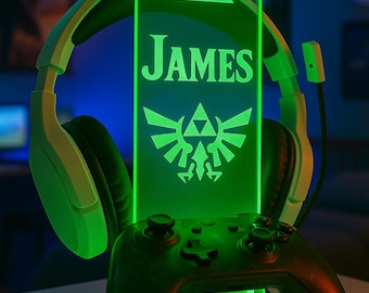 Personalized Headphone Stand, Nerdy Gifts, Controller Holder, Headphone Holder, Gamer Gift, Headset Stand, Controller Stand, Gaming Decor