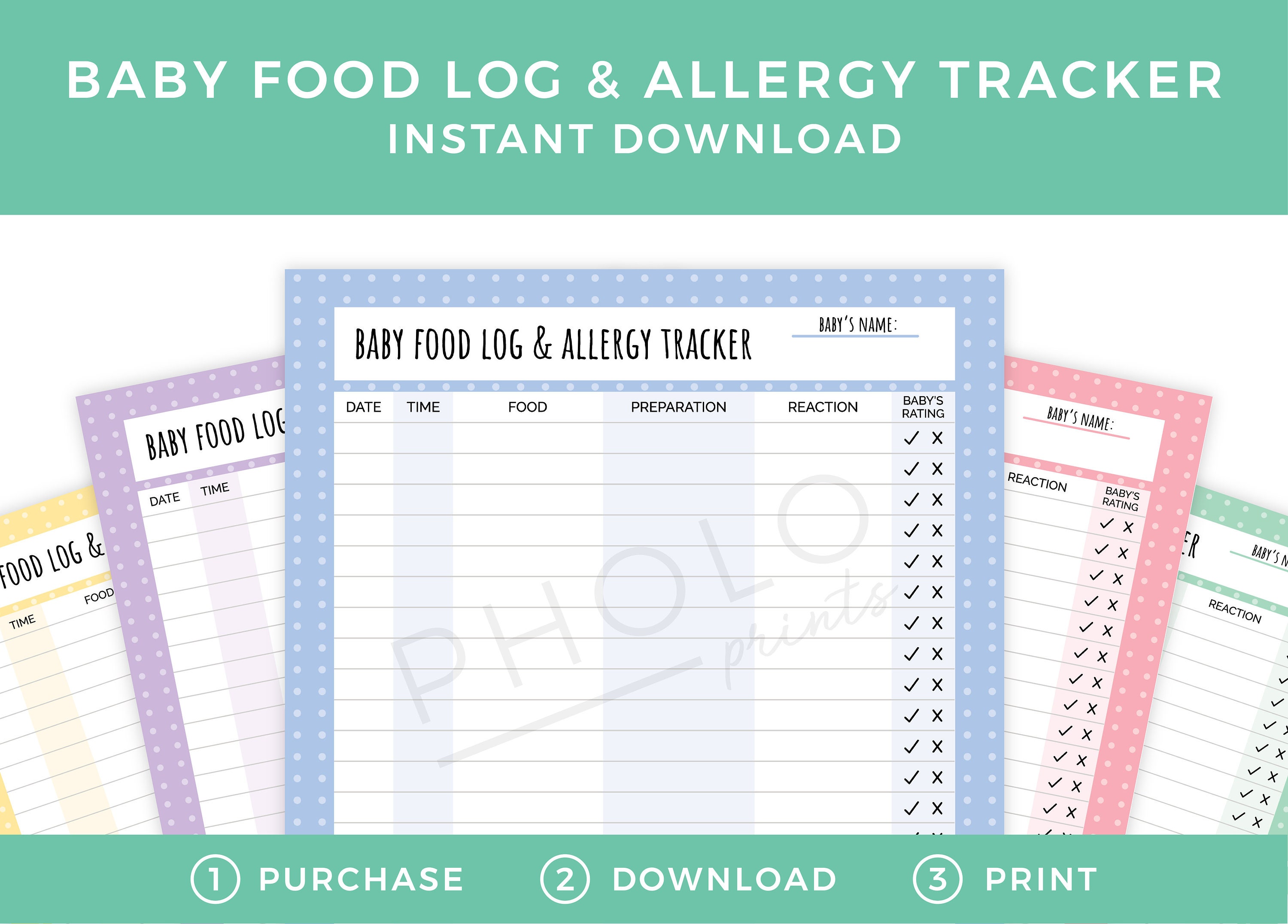 Baby Food Chart Food Allergy Tracker Food Reaction Log Etsy Baby Food Chart Food Allergy Tracker Food Reaction Log Etsy