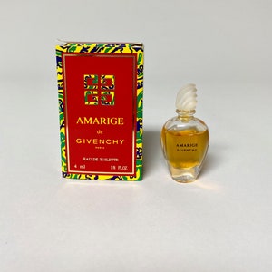 Amarige de Givenchy, fragancia vintage para mujer, frasco pequeño en miniatura, Eau de toilette EDT, 4 ml (0,13 fl oz), sin pulverizador, para aplicar con toques
