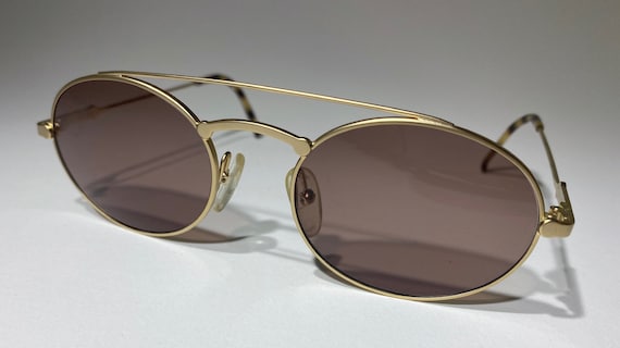 Vintage Hugo Boss Sunglasses, Gold wire frame rim, de… - Gem display picture 2