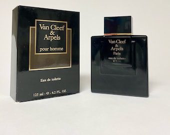 Van Cleef & Arpels Pour Homme for Men, 4.2 fl oz 125 ml Eau de Toilette EDT, Vintage Cologne Discontinued Rare large non-spray splash bottle