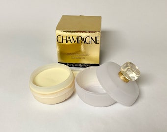 Champanhe, Yves Saint Laurent YSL, Perfumed Body Creme Deluxe Refillable Coffret, frasco de creme de 200 ml (6,6 fl oz), fragrância vintage para mulheres