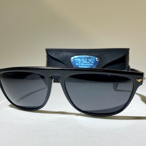 Vintage Vogart by Police designer Sunglasses, oversized chic square frame, black tinted lens, logo name brand on side, FREE authentic case