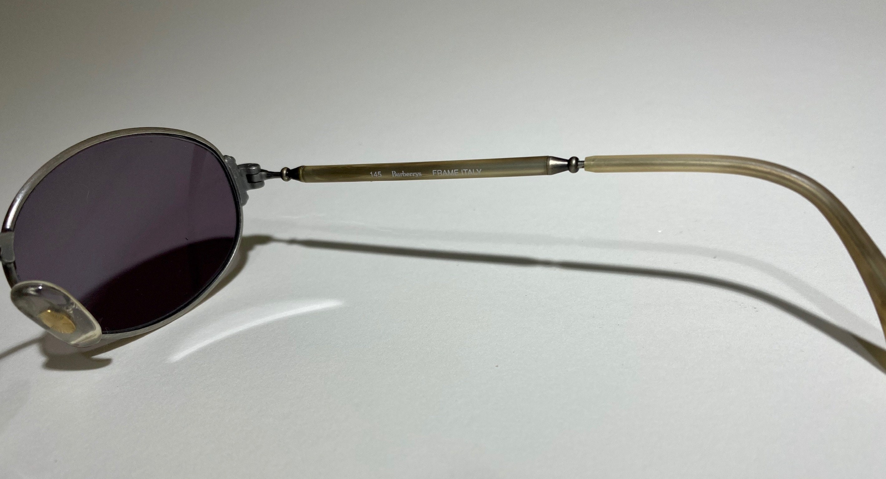 Vintage Burberry Y2K Silver Brown Sunglasses Shop BUTTONS Y2K Vintage Fashion Sunglasses | Giant Vintage  main image 4