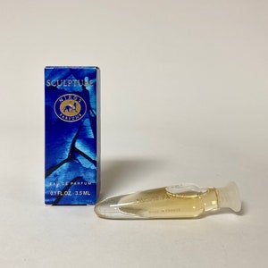 Sculpture by Nikos Parfums, vintage fragrance for women, miniature small travel sized bottle, Eau de Parfum EDP, 0.1 fl oz 3.5 ml