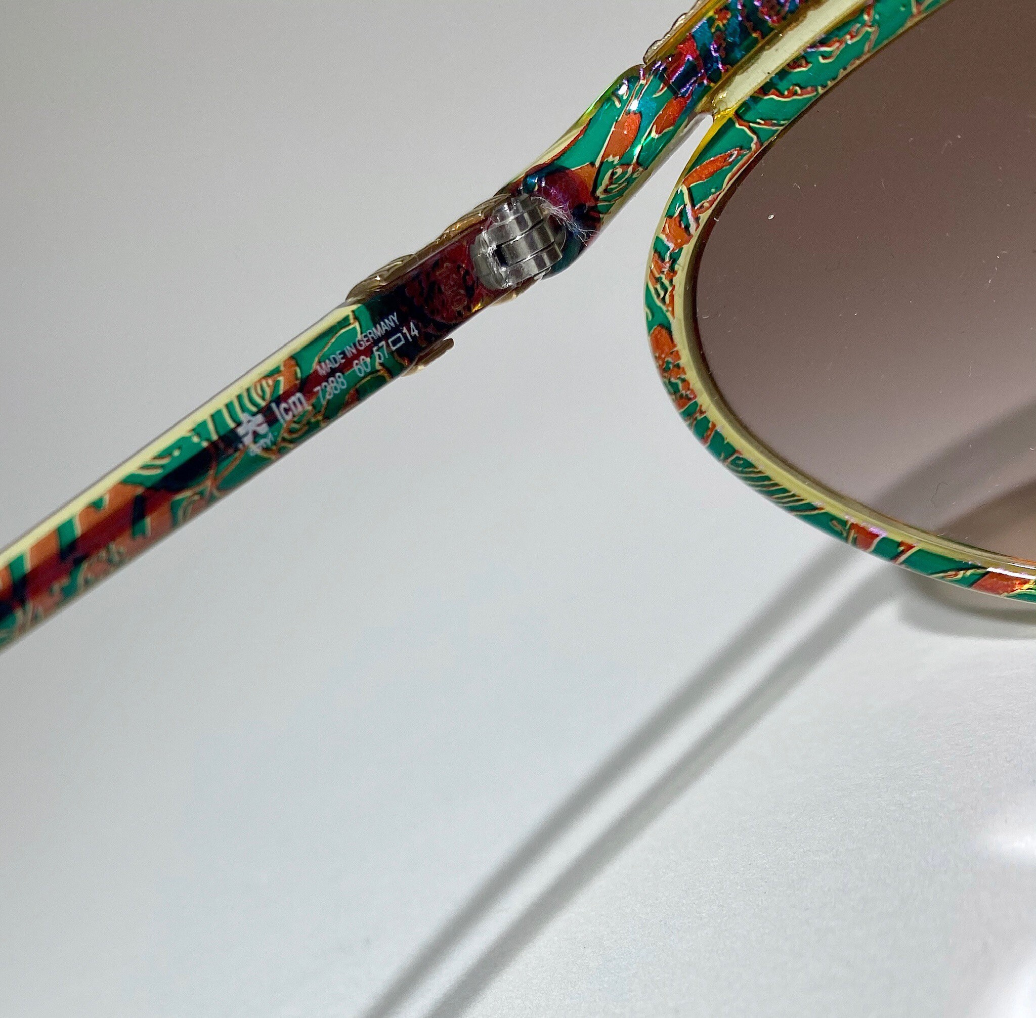 Vintage Christian Lacroix Sunglasses, Green Red Frame, Gold  display picture 1
