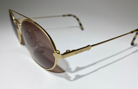 Vintage Y2K Hugo Boss Rimless Sunglasses Gold HB13217 Japan 135mm W/Case Hugo boss japan hugo - Gem main image 4