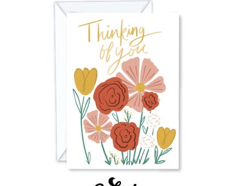 Thinking of you | greeting card, sympathy , sorry for loss, get well, sick, black card