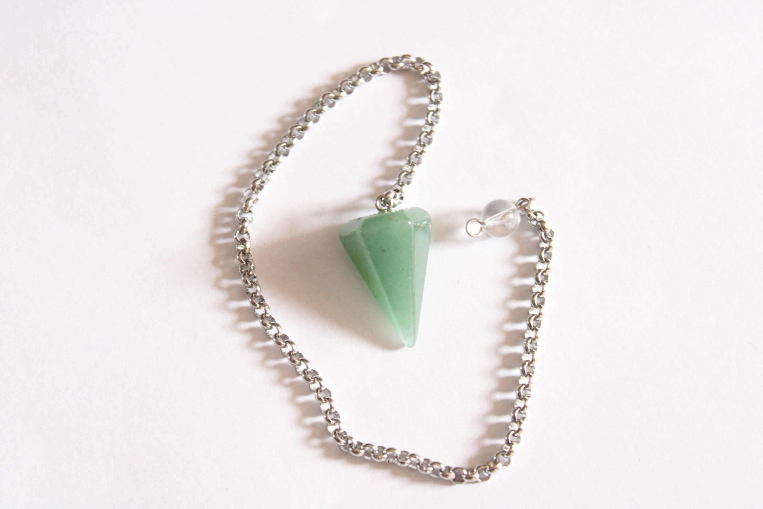 Pendule Aventurine avec Une Perle de Quartz