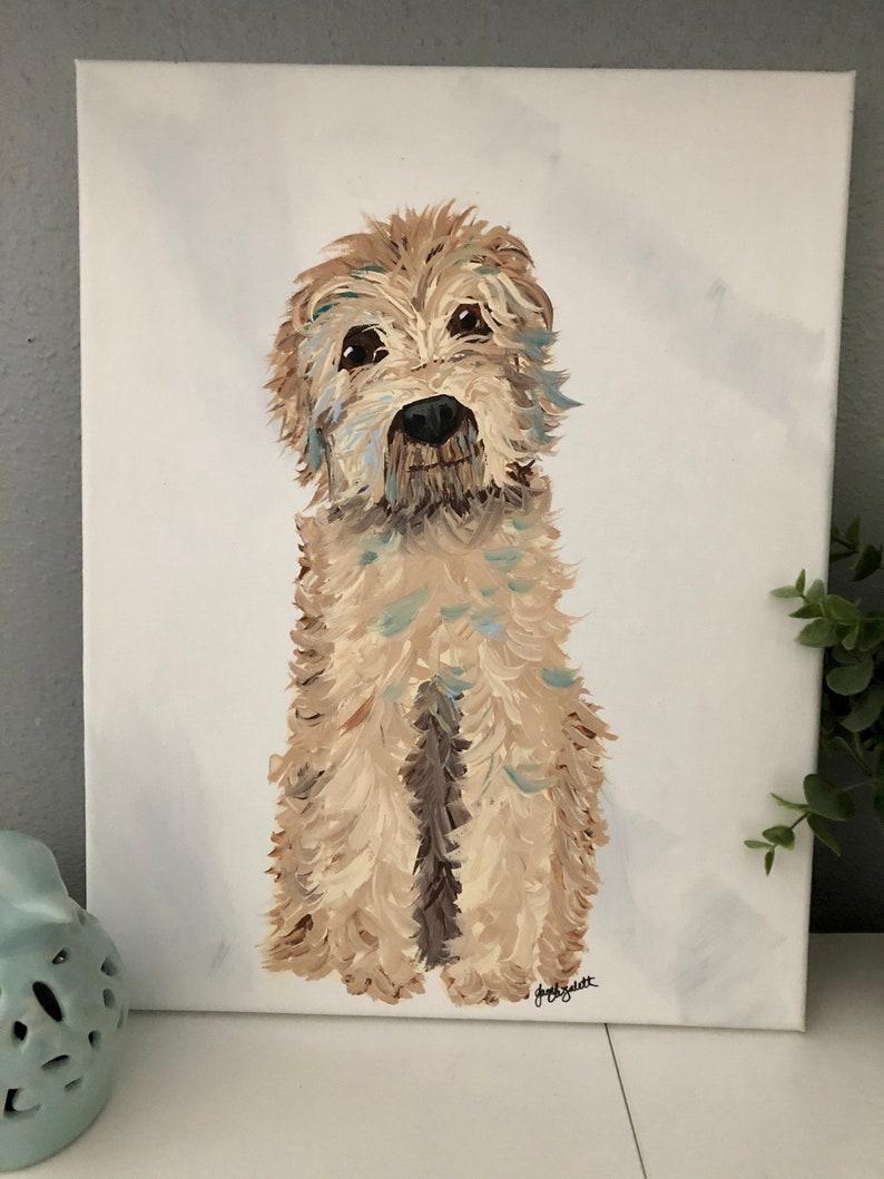 Dog Art Golden Doodle Portrait on Canvas