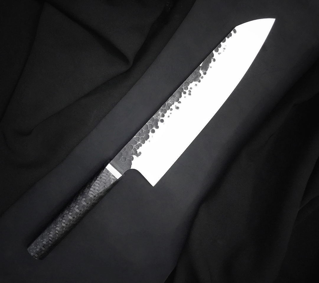 Carbon Fiber Kitchen Knife Chefknife Handmade Steel N690 Etsy