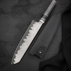 Carbon Fiber Chef Knife - Custom Handmade with Laminated Steel