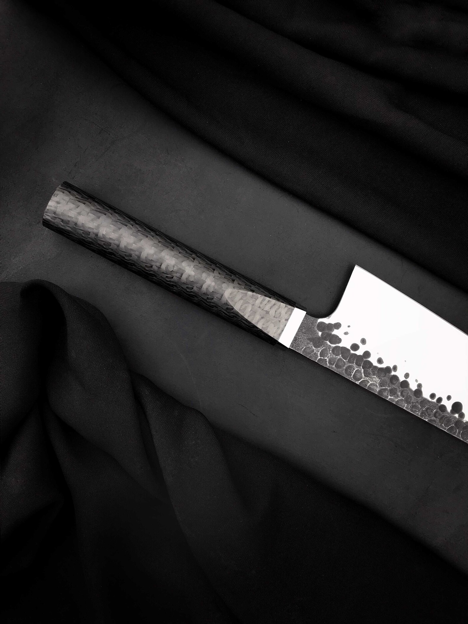 Carbon Fiber Kitchen Knife Chefknife Handmade Steel N690 Etsy