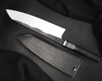 Kitchen Black Knife| Steel N690| Chef Knife| Cooking Tool| Knife with micarta| High Carbon steel