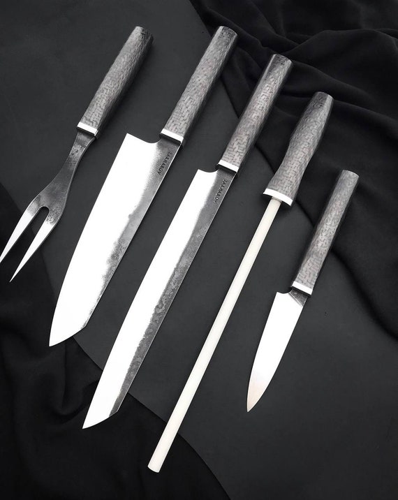 Kitchen Knives Set Chef Knife/fork/ceramic Sharpener/yanagiba