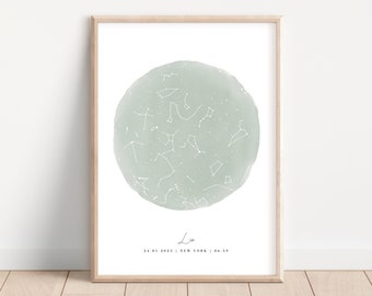 Custom Star Map, Custom Birth Print, Constellation Map, Star Map by Date, Night Sky Print, Personalized Star Map, Newborn Baby Star Map