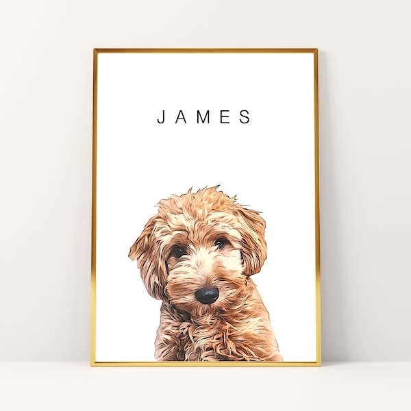 Retrato de mascota personalizado a partir de la foto, retrato de perro personalizado, retrato de perro conmemorativo, regalo del dueño de la mascota, foto de pintura personalizada del retrato del perro, EDICIÓN DE FOTO