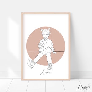 Custom Baby Line Drawing, Birth Poster , Newborn Gift, Custom Portrait, Sketch From Photo, Custom Portrait, Personalised Baby Gift,