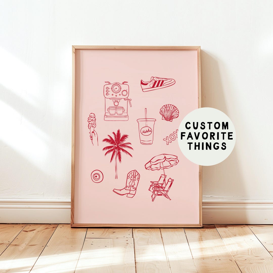 Personalised Favourite Things Print Favorite Things Gift Favorite ...