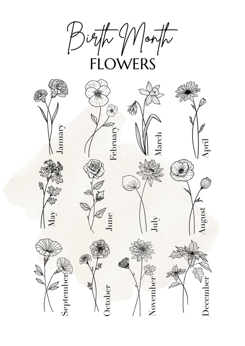 Custom Family Birth Flower Bouquet Custom Birth Month Flower Etsy