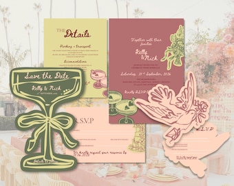 Wedding Invitation Suite Template | Minimalist Line Art