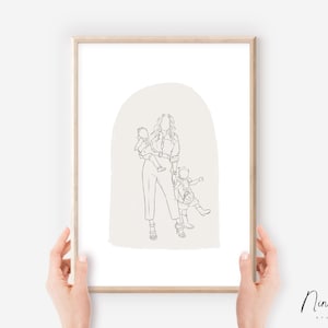 Custom Line Drawing Family, Custom Portrait, Wedding Portrait, Sketches From Photo, Personalized Gifts , Anniversary Gift, Engagement Gift image 7