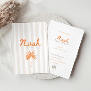 Birth Announcement Card Boho Baby Announcement Card Newborn Welcome Card Minimalist Editable Template Instant Download Canva Template