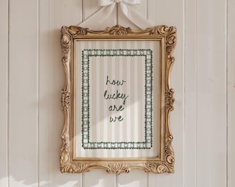 Impresión "Qué suerte tenemos": Decoración infantil con tipografía retro (descarga digital)