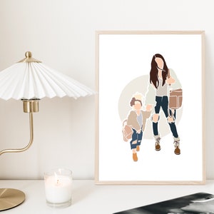 Custom Minimal Drawing Family, Custom Portrait, Wedding Portrait, Sketches From Photo, Personalized Gifts, Anniversary Gift, Engagement Gift image 6
