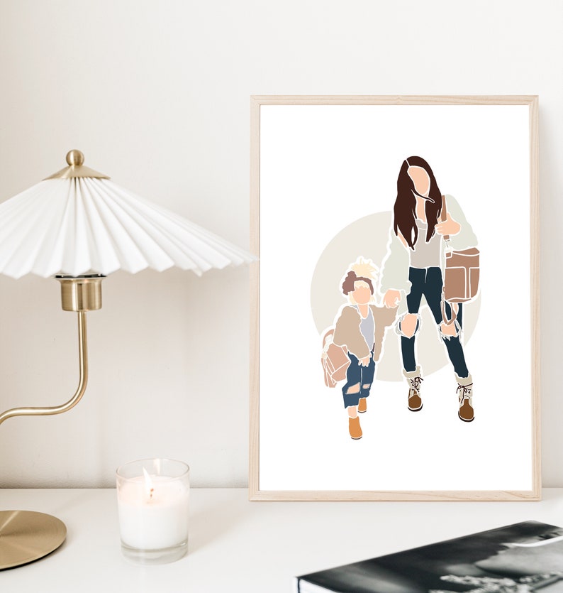 Custom Minimal Drawing Family, Custom Portrait, Wedding Portrait, Sketches From Photo, Personalized Gifts, Anniversary Gift, Engagement Gift image 6