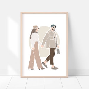 Custom Minimal Drawing Family, Custom Portrait, Wedding Portrait, Sketches From Photo, Personalized Gifts, Anniversary Gift, Engagement Gift image 2