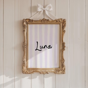 Custom Nursery Wall Art Name Print, Personalized name Nursery Decor, Nursery Child Kids Decor, Striped Custom Name Print,