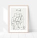 Custom Line Drawing Couple, Custom Portrait, Wedding Portrait, Sketches From Photo, Personalized Gifts , Anniversary Gift, Engagement Gift 