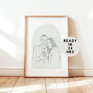Custom Line Drawing Family Custom Portrait Wedding Portrait Sketches From Photo Personalized Gifts Anniversary Gift Engagement Gift GF